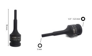 Ceta Form 5 mm 1/2” Havalı Allen (Alyan) Uçlu Lokma C68-H05