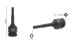 Ceta Form 7 mm 1/2” Havalı Allen (Alyan) Uçlu Lokma C68-H07