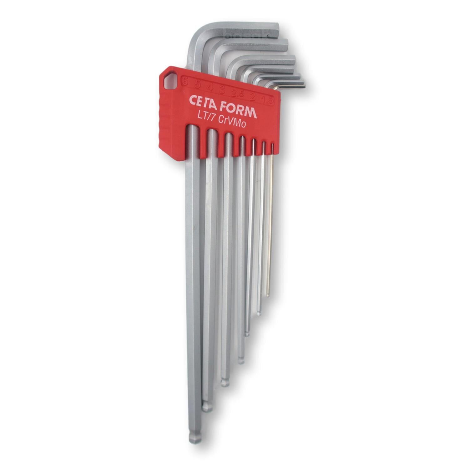 Ceta Form 1,5-6 mm Topbaşlı Uzun Allen Takımı 7 Parça LT7/900