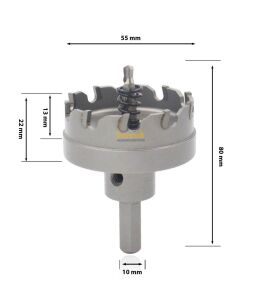 3Keego 55 mm Elmas Uçlu Paslanmaz İçin Panç HF50