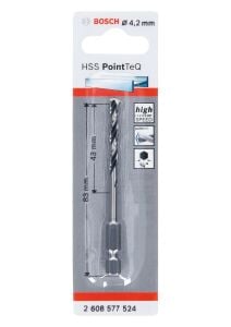 PoinTeQ 4,2mm 1/4 Adap. Metal Matkap Ucu 1'li 2608577524 Bosch