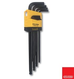 Ceta Form 1/16'' - 3/8'' Topbaşlı Uzun Inch Allen Takımı 9 Parça LT/900AF