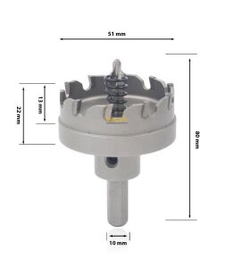 3Keego 51 mm Elmas Uçlu Paslanmaz İçin Panç HF50