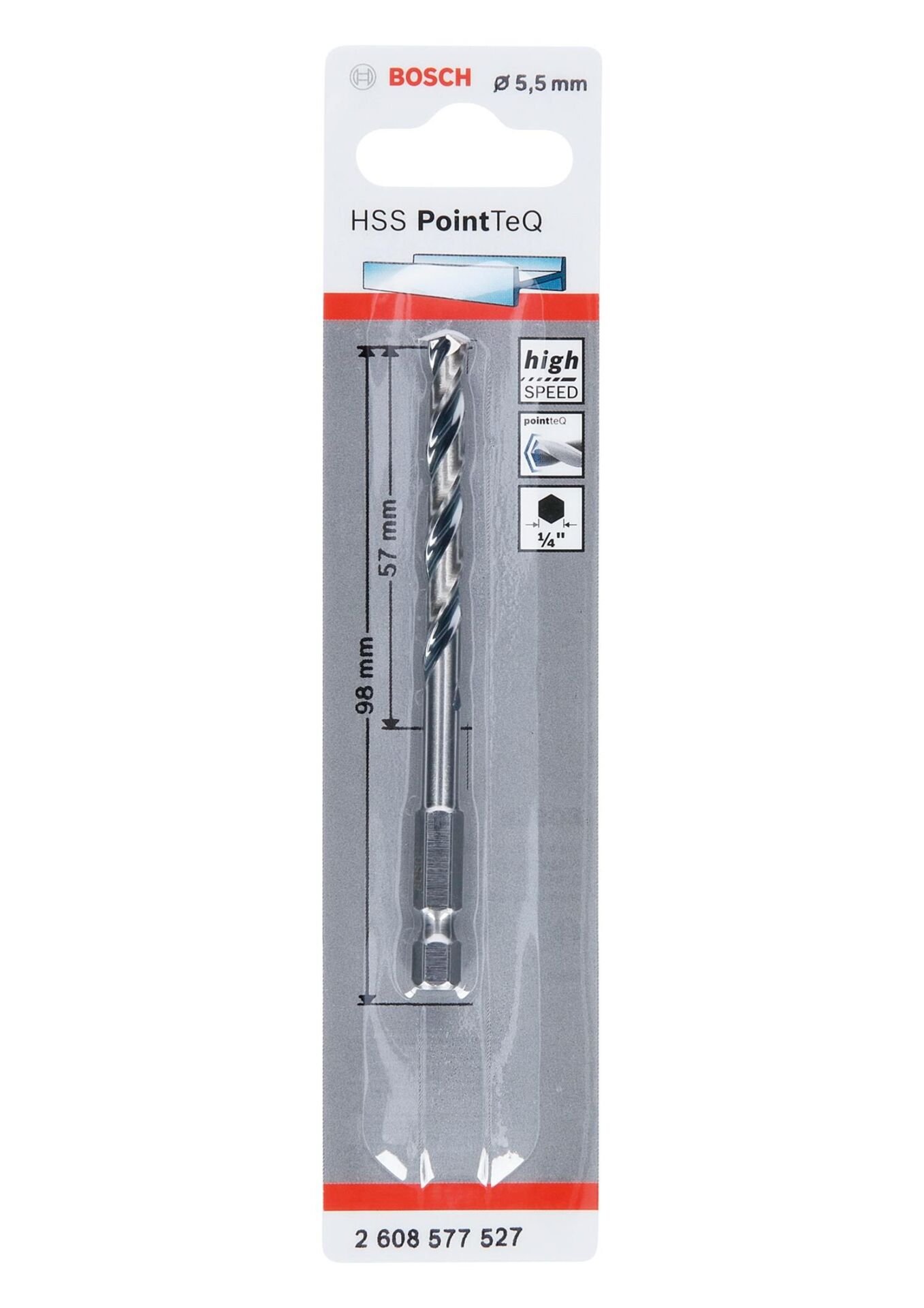 PoinTeQ 5,5mm 1/4 Adap. Metal Matkap Ucu 1'li 2608577527 Bosch