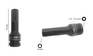 Ceta Form 14 mm 1/2” Havalı Allen (Alyan) Uçlu Lokma C68-H14