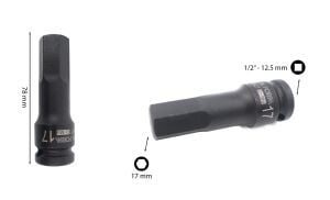 Ceta Form 17 mm 1/2” Havalı Allen (Alyan) Uçlu Lokma C68-H17