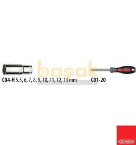 Ceta Form 10 Parça 1/4” 6 Köşe Derin Lokma Takımı C04-10PH0