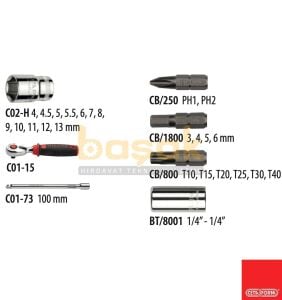Ceta Form 4 - 13 mm 1/4” Lokma Takımı Kompak Kutulu 27 Parça C00-27PH5