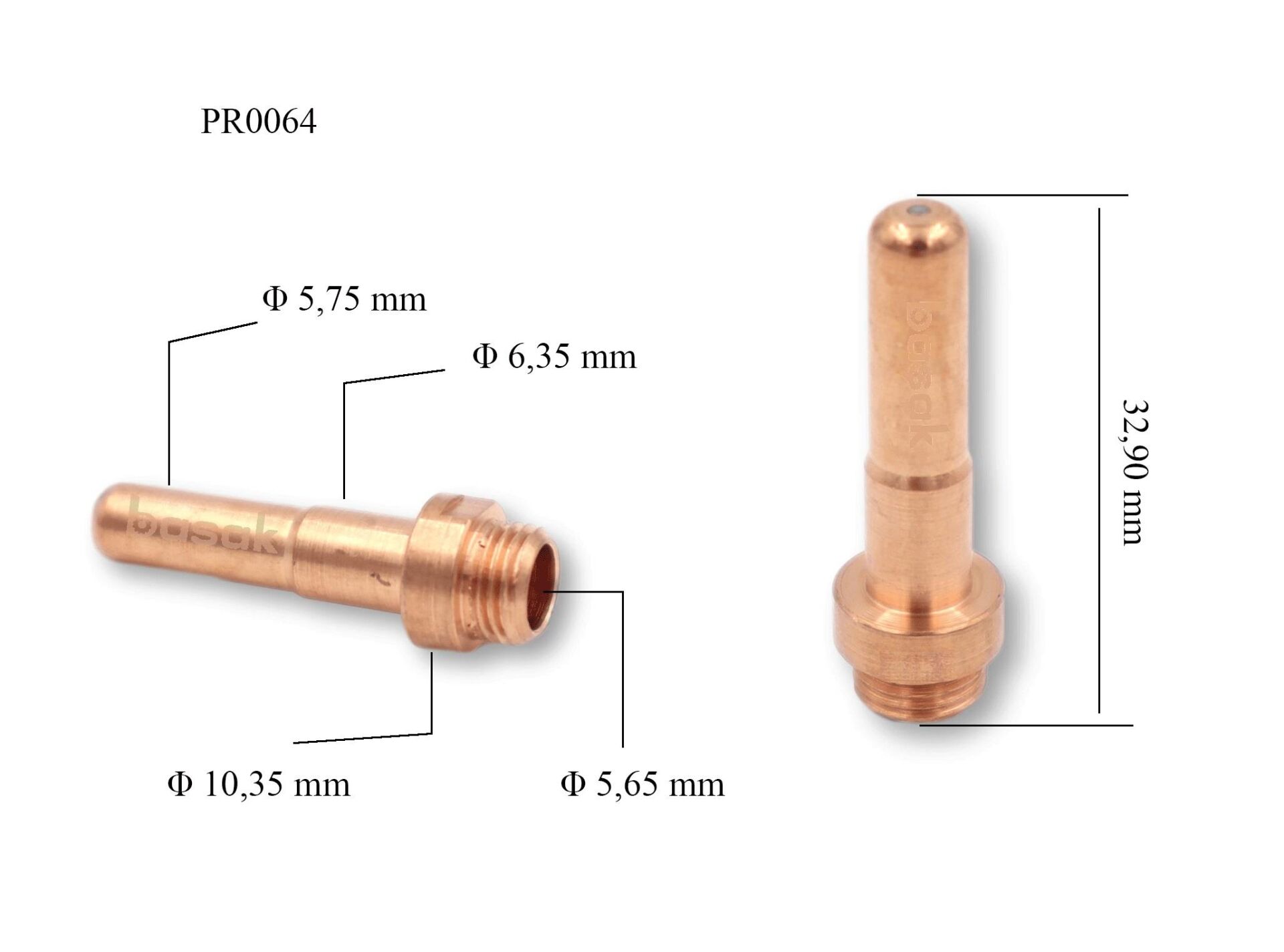 PR0064 CB70 Uzun Plazma Kesim Elektrodu 32,9 mm Trafimet