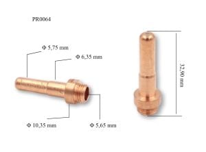 PR0064 CB70 Uzun Plazma Kesim Elektrodu 32,9 mm Trafimet