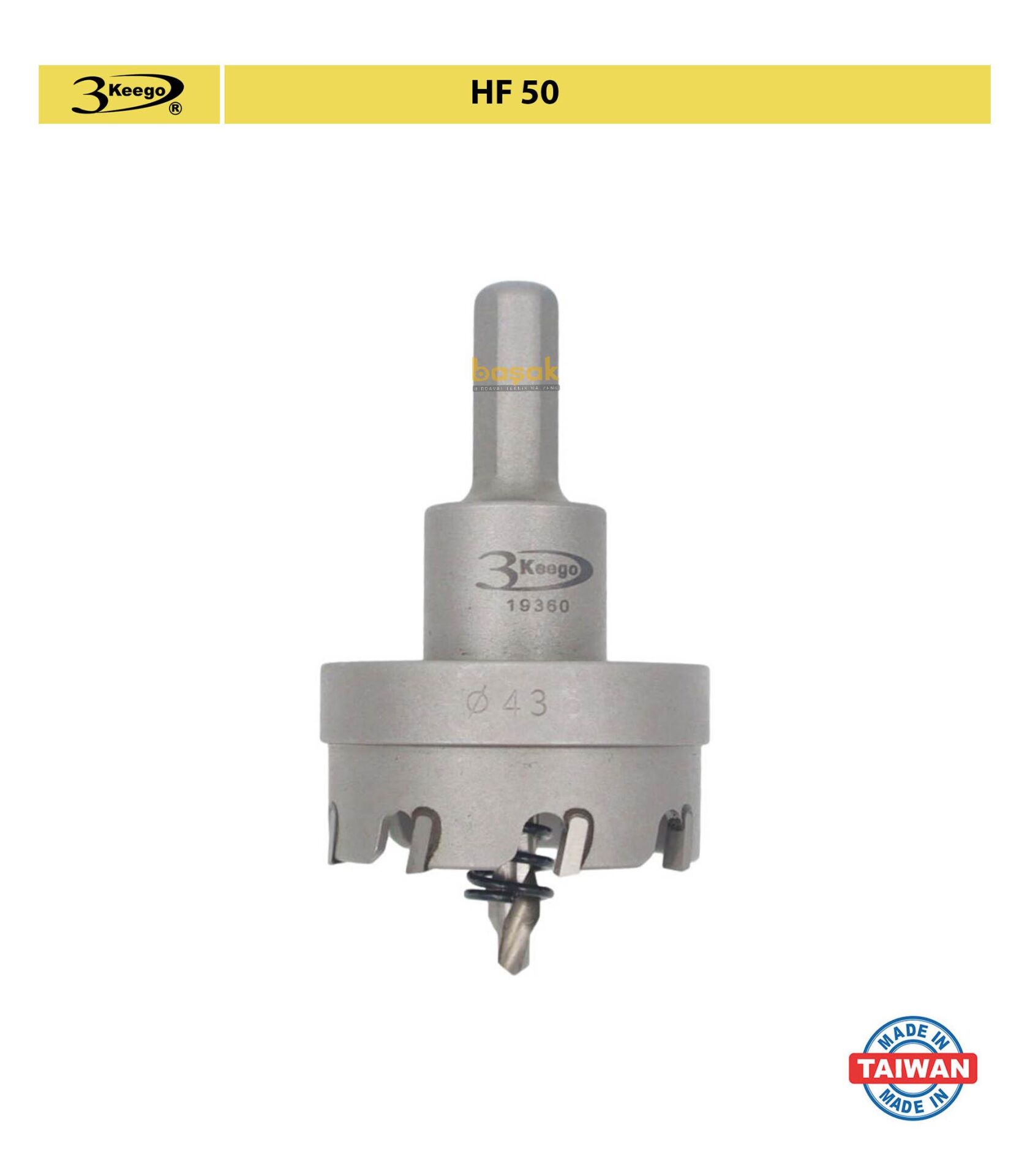 3Keego 43 mm Elmas Uçlu Paslanmaz İçin Panç HF50