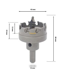 3Keego 43 mm Elmas Uçlu Paslanmaz İçin Panç HF50