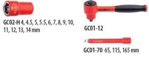 Ceta Form 1000V 1/4 İzoleli Lokma Takımı 17 Parça GC00-17PH2