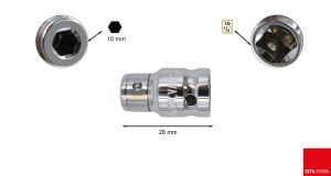 Ceta Form 10 mm Bitsler Uçlar için 3/8 Lokma Adaptörü Bt/8005