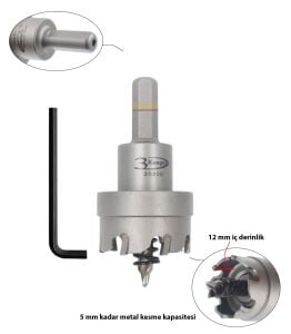 3Keego 37 mm Elmas Uçlu Paslanmaz İçin Panç HF50