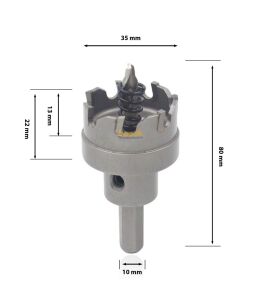 3Keego 35 mm Elmas Uçlu Paslanmaz İçin Panç HF50