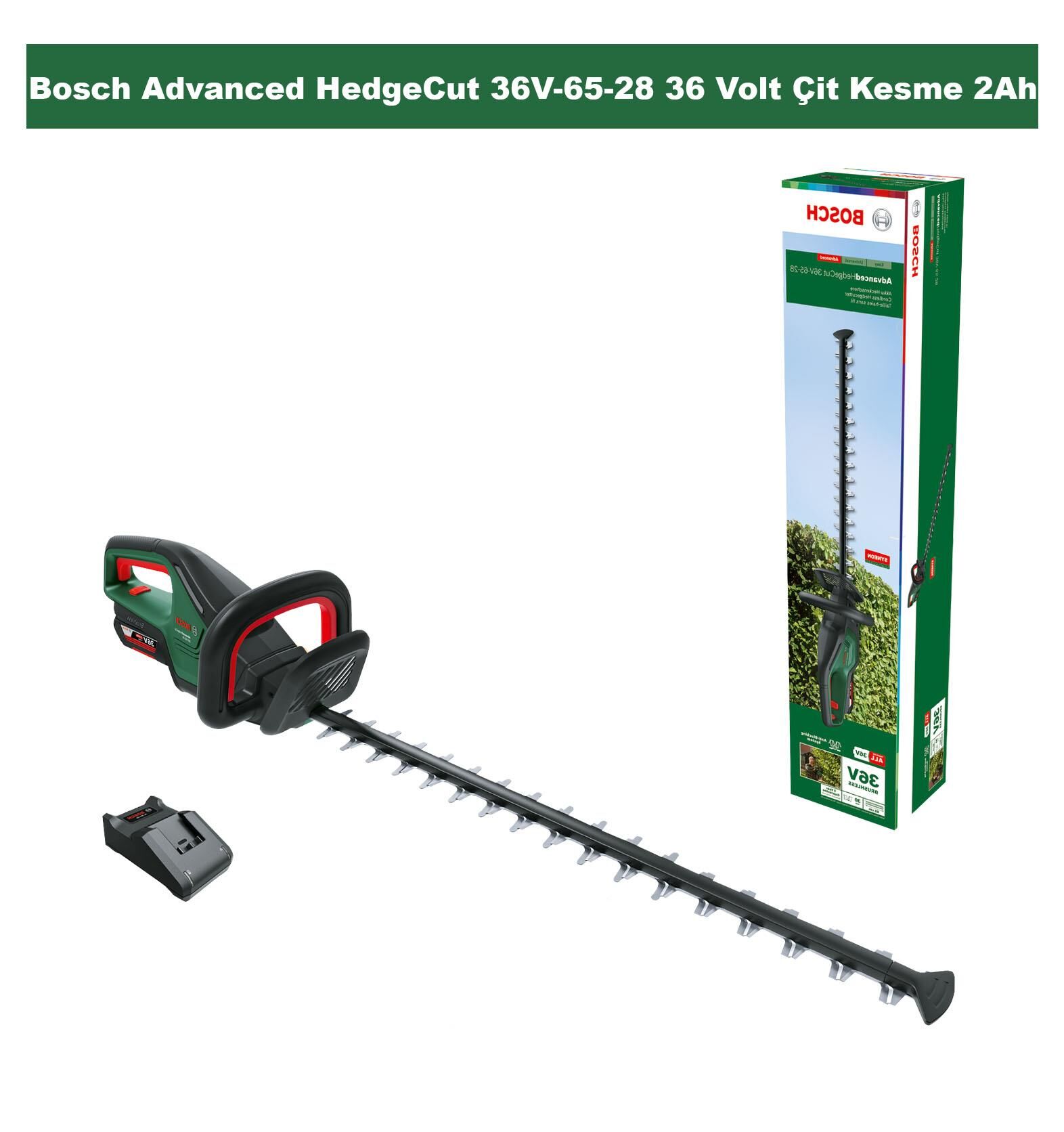 Bosch Advanced HedgeCut 36V-65-28 Tek Akülü 36 Volt Çit Kesme 2 Ah 060084A300