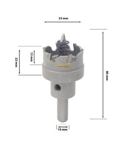 3Keego 33 mm Elmas Uçlu Paslanmaz İçin Panç HF50