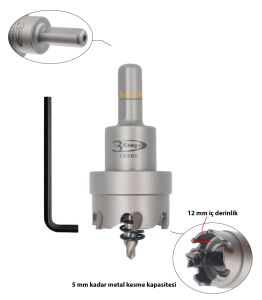 3Keego 32 mm Elmas Uçlu Paslanmaz İçin Panç HF50