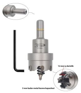 3Keego 32 mm Elmas Uçlu Paslanmaz İçin Panç HF50