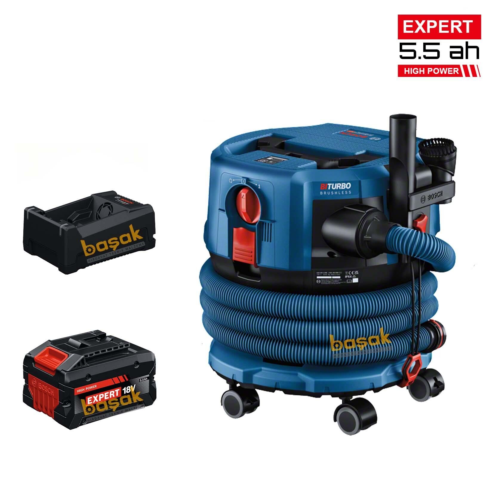 Bosch GAS 18V-12 MC 1x5,5 Ah Expert Akülü Toz Emme Makinesi