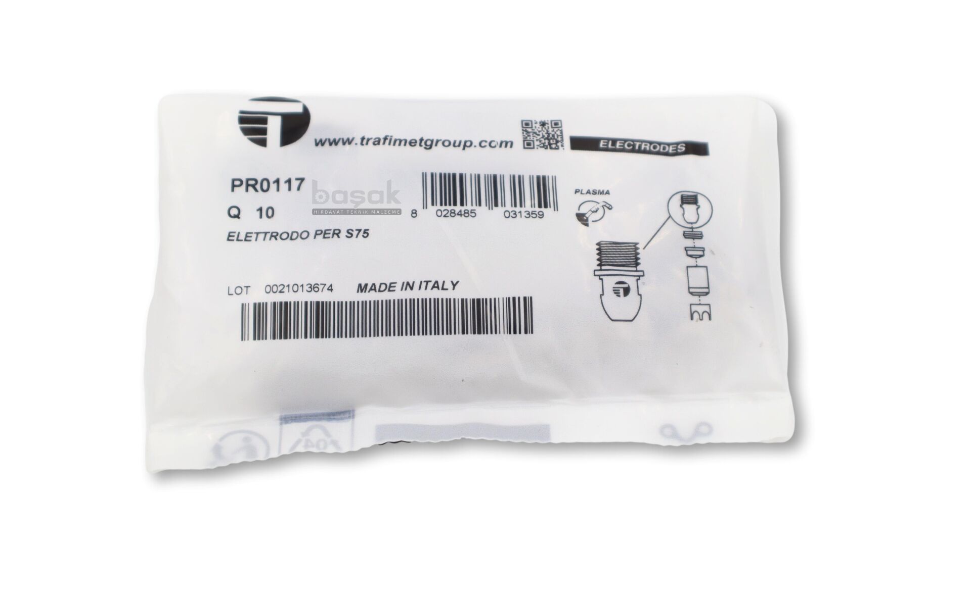 Elettrodo lungo HF per torce plasma Ergocut S75 di Trafimet (10pz Elettrodo lungo HF per torce plasma Ergocut S75 di Trafimet (10pz