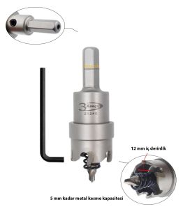 3Keego 25 mm Elmas Uçlu Paslanmaz İçin Panç HF50