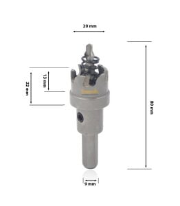 3Keego 20 mm Elmas Uçlu Paslanmaz İçin Panç HF50