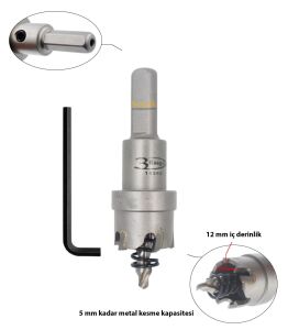 3Keego 19 mm Elmas Uçlu Paslanmaz İçin Panç HF50
