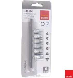 Ceta E4 - E10 Dişi Torx 1/4'' Lokma Takımı 6 Parça C06-R06
