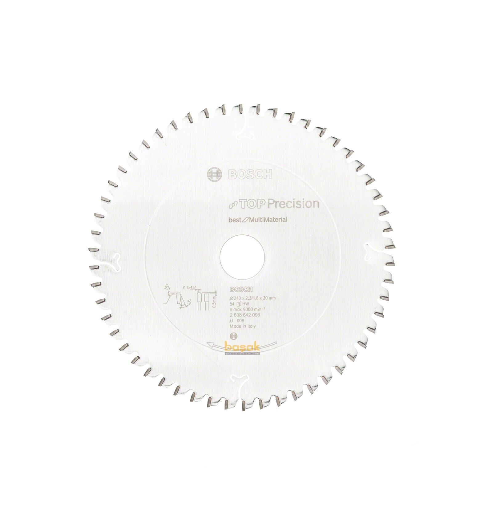 Bosch Farklı Malzeme Kesimi için Daire Testere 210*30 mm 54 Diş M.Material 2608642096