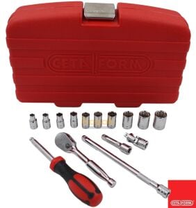 Ceta Form 1/4'' İnç Sae Lokma Takımı 15 Parça 12 köşe C00A-15PBT