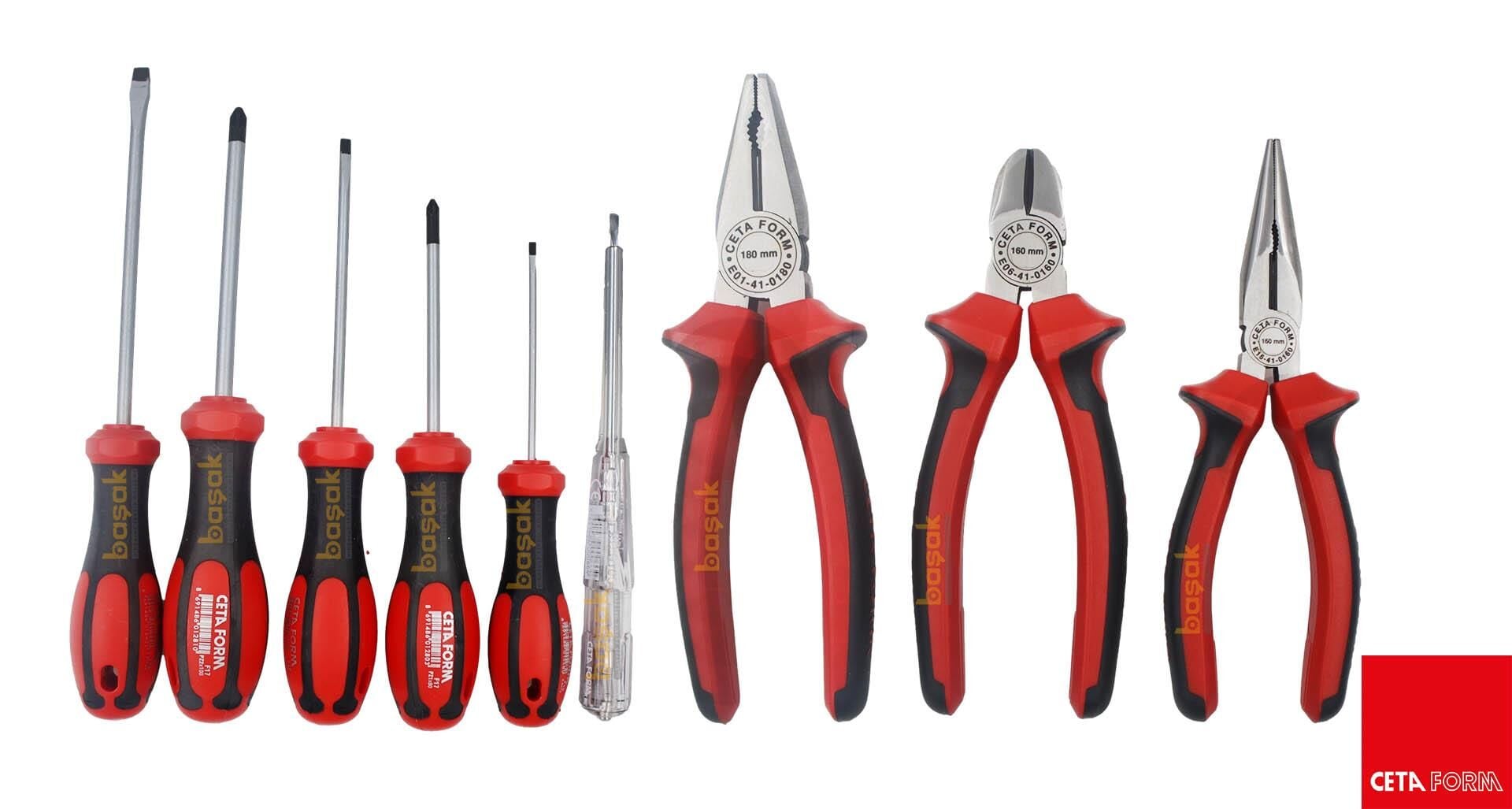 Ceta Form Pense ve Tornavida Seti 9 Parça Deri Çantalı E99-41-W09PZ