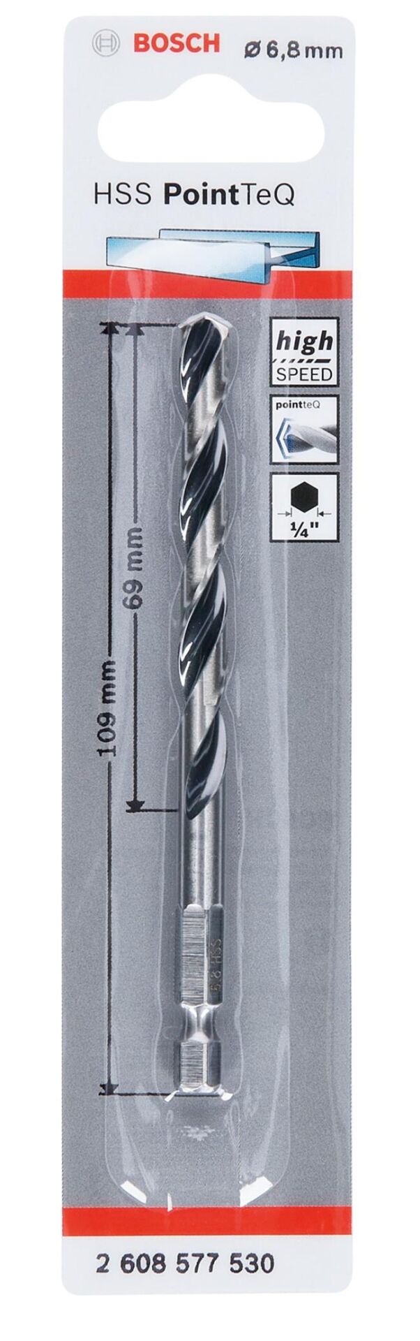 PoinTeQ 6.8mm 1/4 Adap. Metal Matkap Ucu 1'li 2608577530 Bosch
