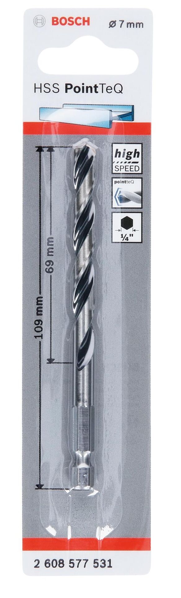 PoinTeQ 7mm 1/4 Adap. Metal Matkap Ucu 1'li 2608577531 Bosch