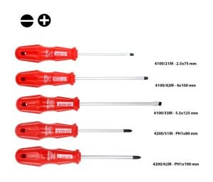 Ceta Form 4000M/5ST1 Düz Yıldız Tornavida Takımı 5 Parça