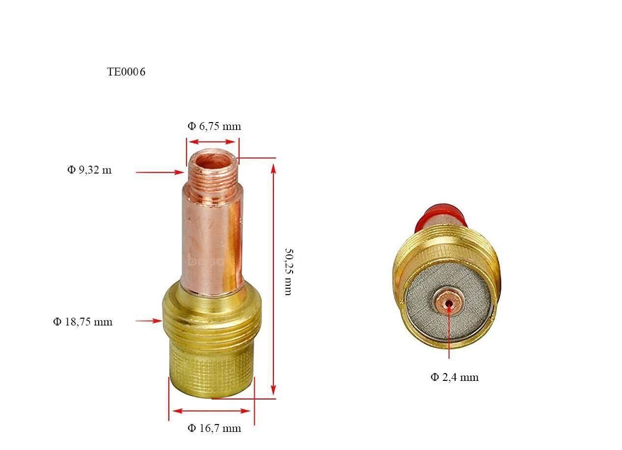 TE0006/24 2,4 mm Gaz Lens Collet Body-Pens Tutucu 45V26 Trafimet