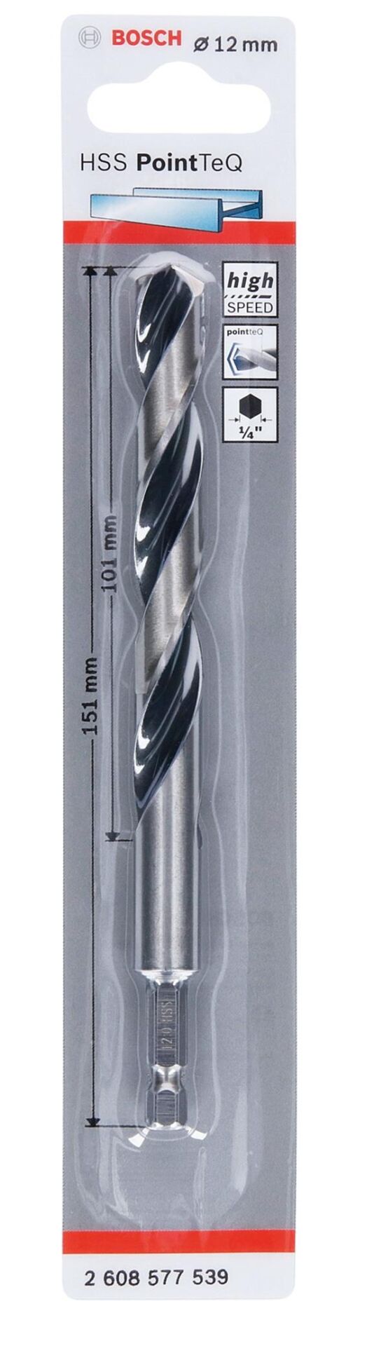 PoinTeQ 12mm 1/4 Adap. Metal Matkap Ucu 1'li 2608577539 Bosch