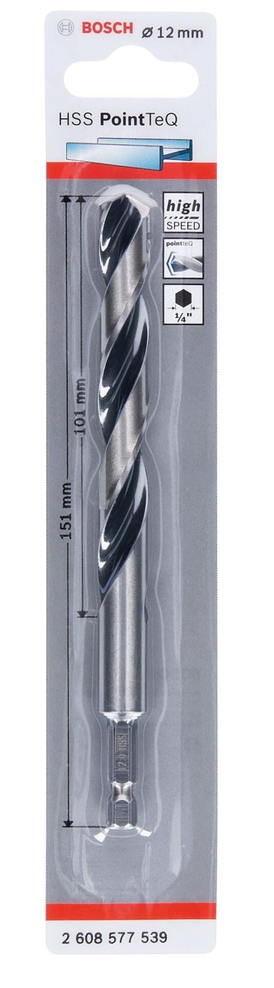 PoinTeQ 12mm 1/4 Adap. Metal Matkap Ucu 1'li 2608577539 Bosch