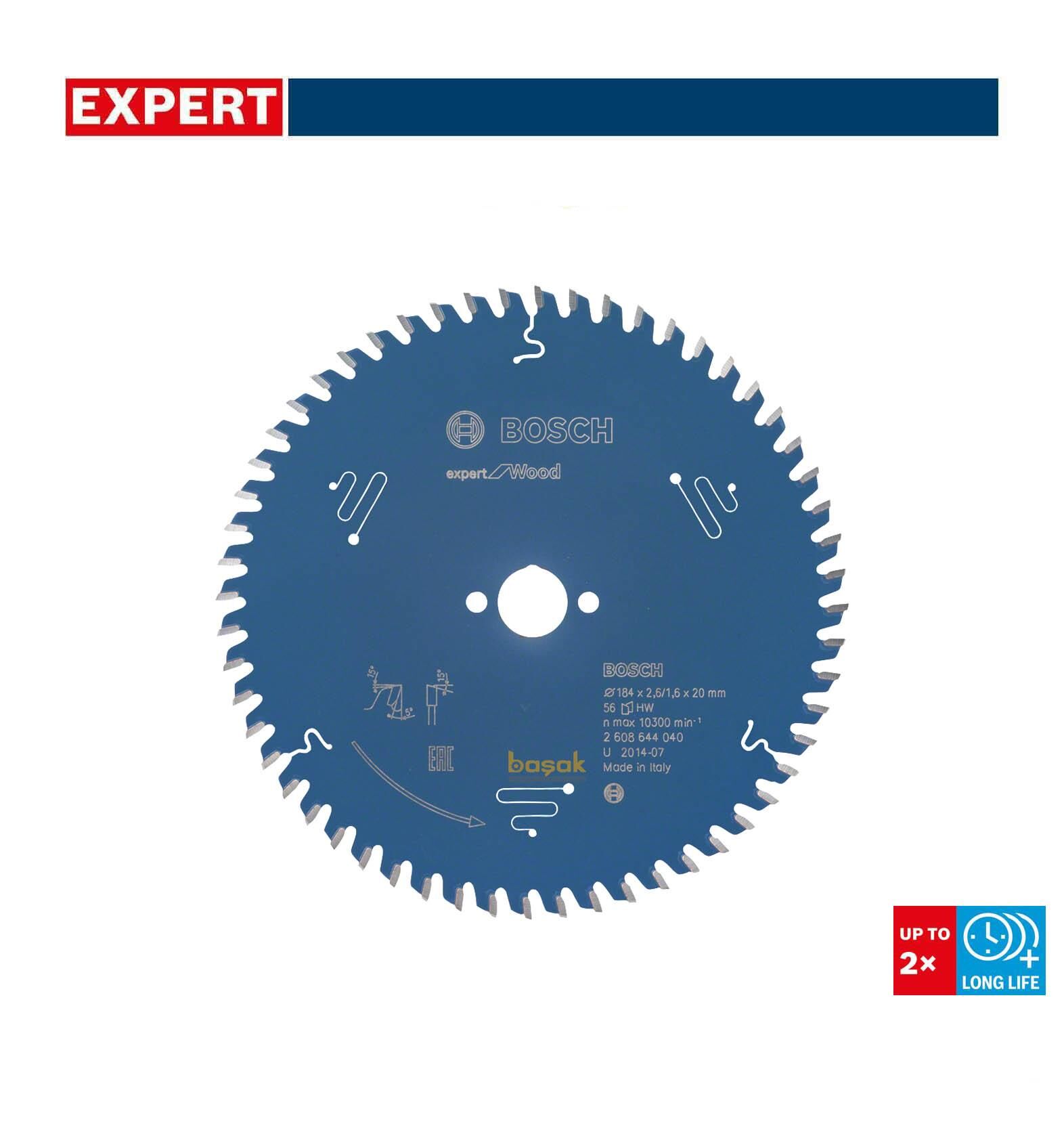 Bosch Ahşap Daire Kesme Bıçağı 184*20 mm 56 Diş Expert 2608644040