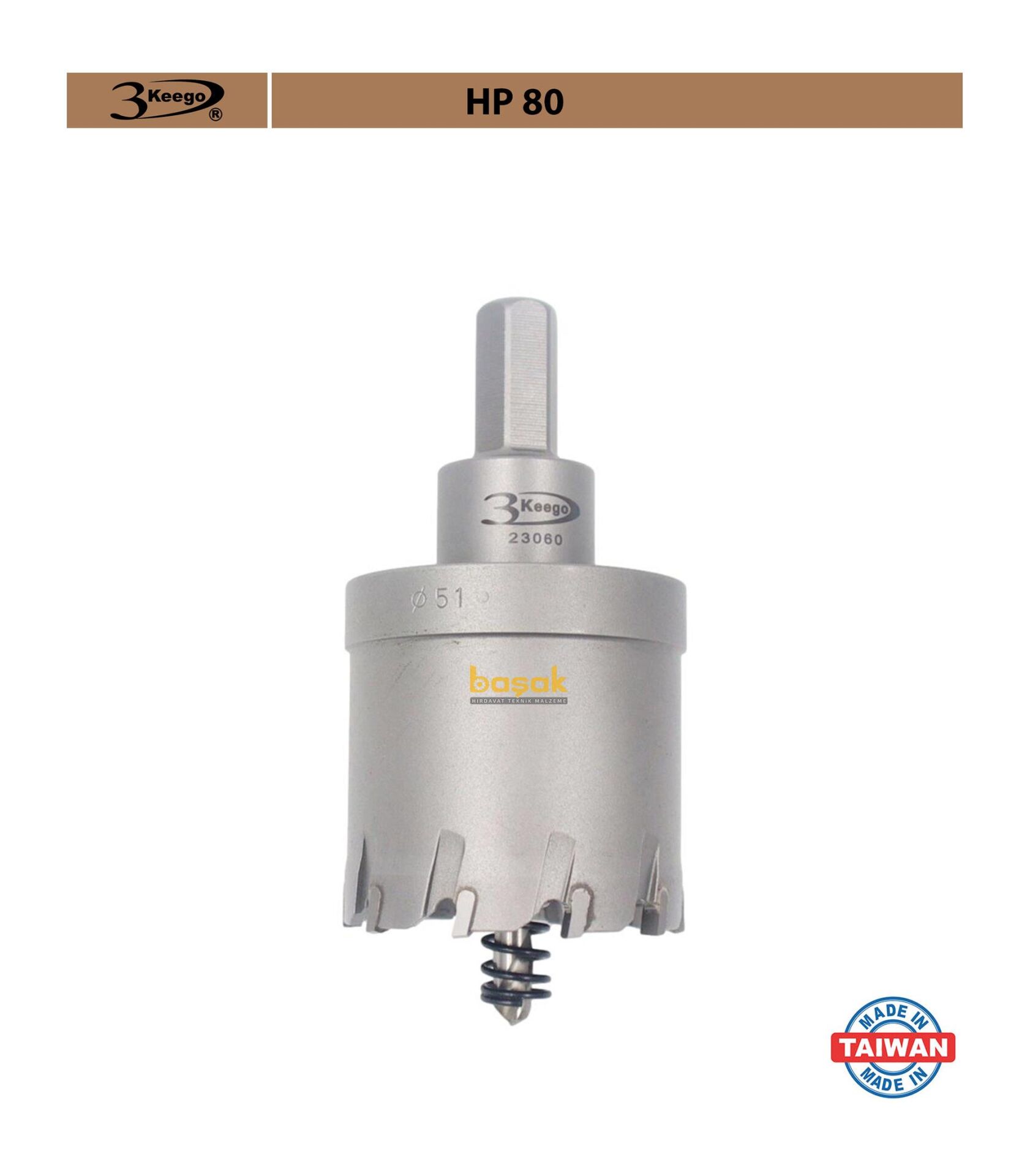 3Keego 51 mm TCT Uzun Delik Testeresi HP80