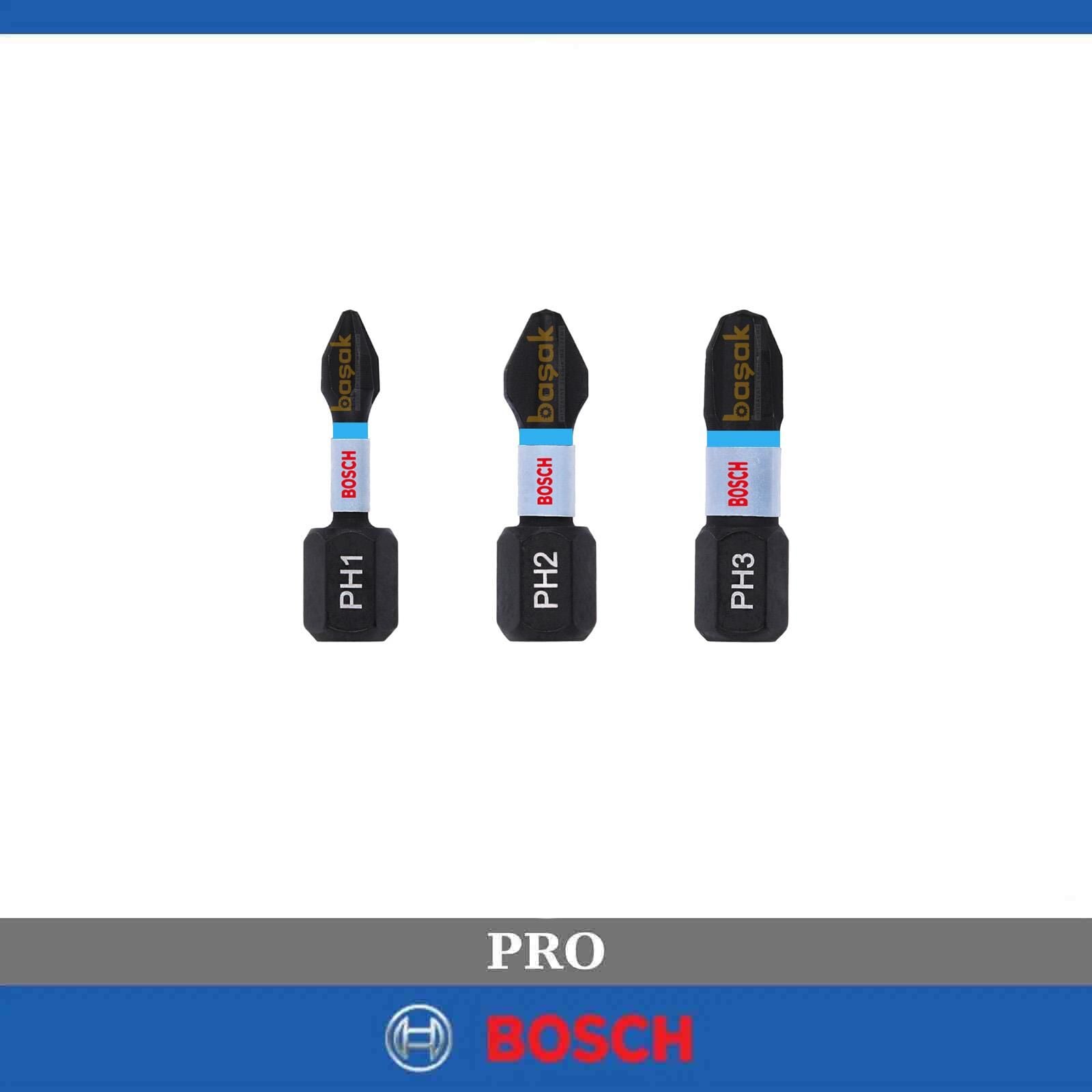 Bosch Impact Yıldız Bits Uç PH1/2/3 x 25 mm 3lü 2608522470