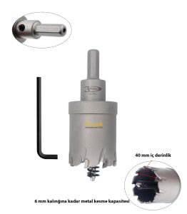 3Keego 40 mm TCT Uzun Delik Testeresi HP80