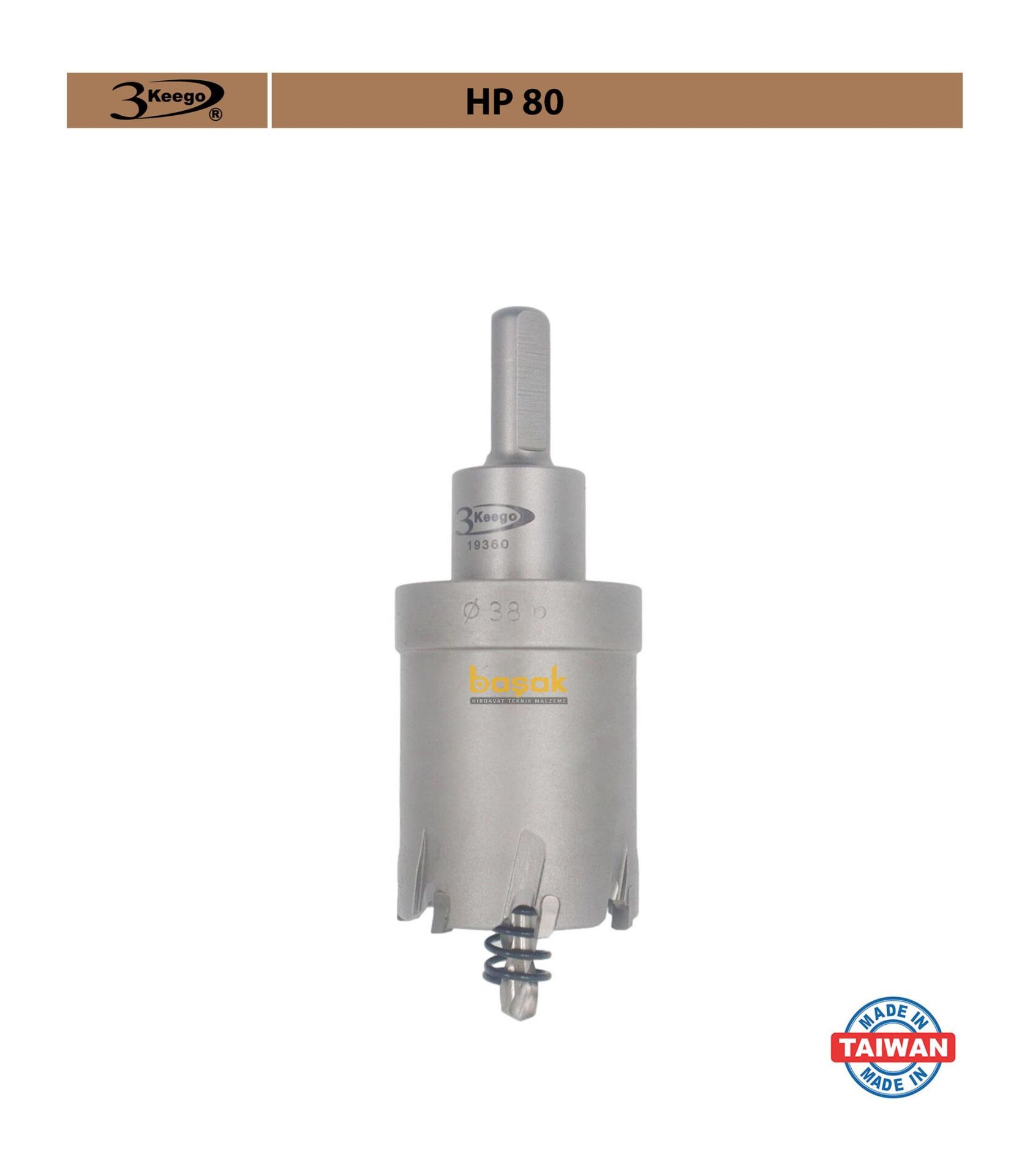 3Keego 38 mm TCT Uzun Delik Testeresi HP80