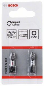 Bosch Impact Yıldız Bits Uç PZ2 x 25 mm 2'li 2608522401