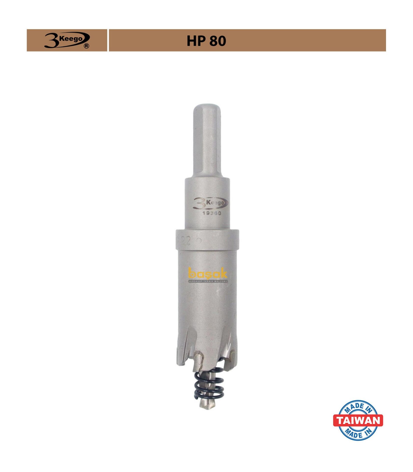 3Keego 22 mm TCT Uzun Delik Testeresi HP80