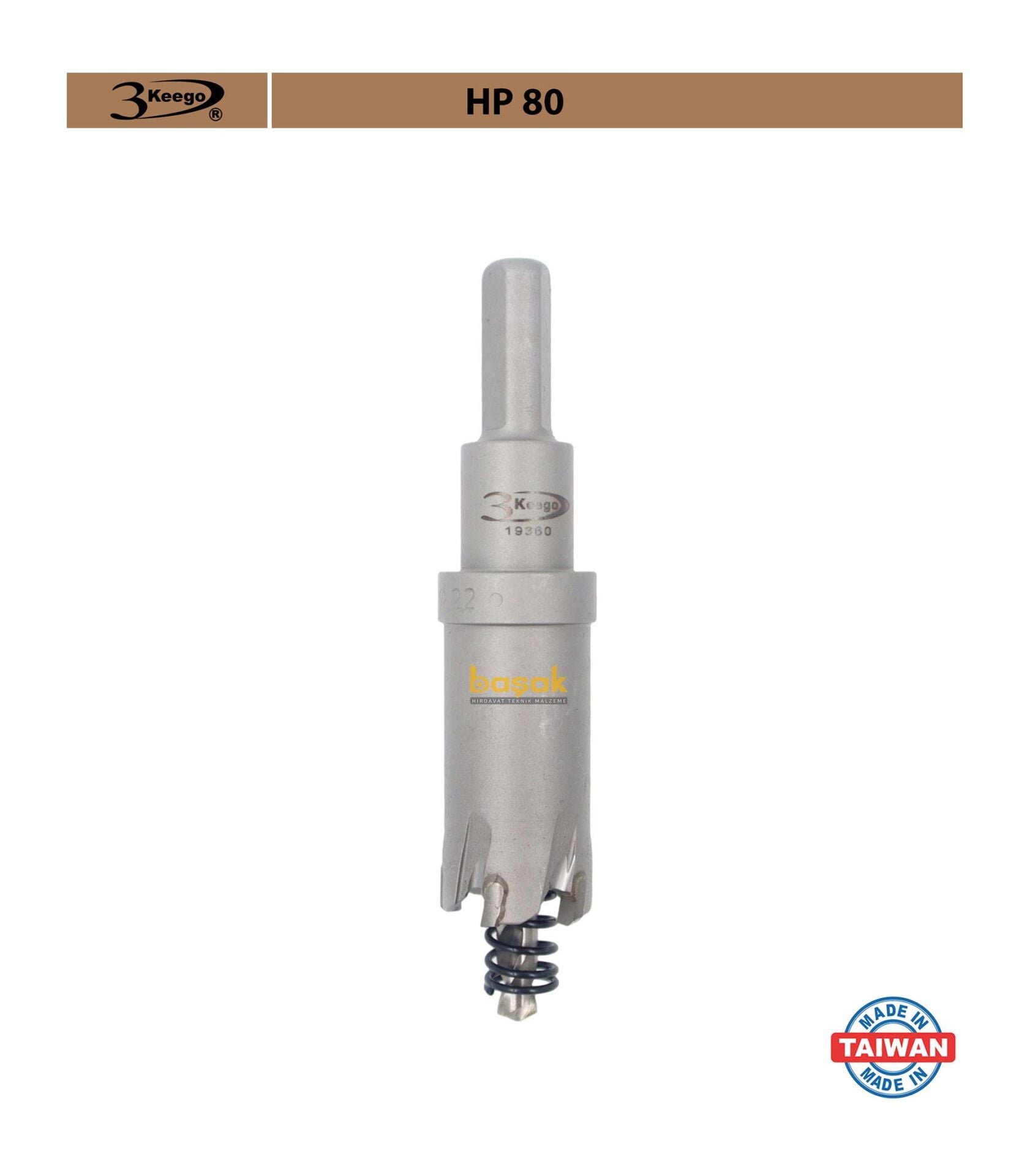 3Keego 22 mm TCT Uzun Delik Testeresi HP80