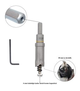 3Keego 20 mm TCT Uzun Delik Testeresi HP80