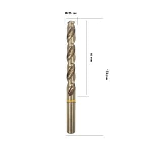 MTE 10,2 mm Paslanmaz Matkap Ucu Altın Seri HSS-E DIN 338