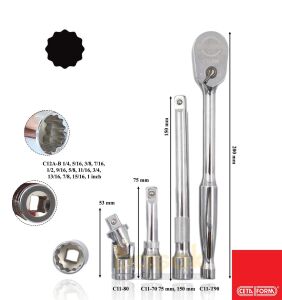 Ceta Form 3/8'' İnç Sae Lokma Takımı 17 Parça 12 köşe C10A-17PBT